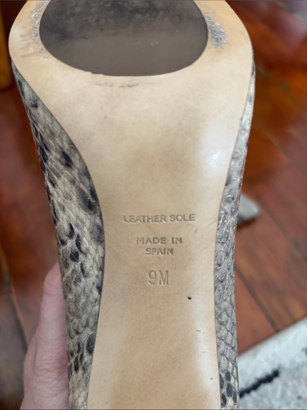 Women's Snake-Print Leather INEZ Pointed Toe Stiletto Pumps - Neutral - Picture 6 of 8